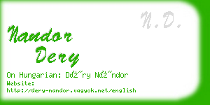 nandor dery business card